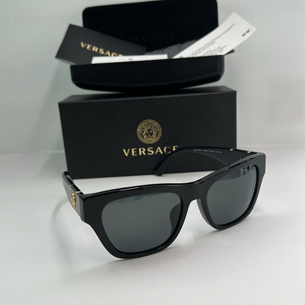 💯- New Authentic VERSACE Men's Low Bridge Fit Sunglasses VE4457F - Picture 3 of 11
